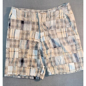 Men's Shorts -‎ Beverly Hills Polo Club Blue/Beige Plaid Shorts Size 36